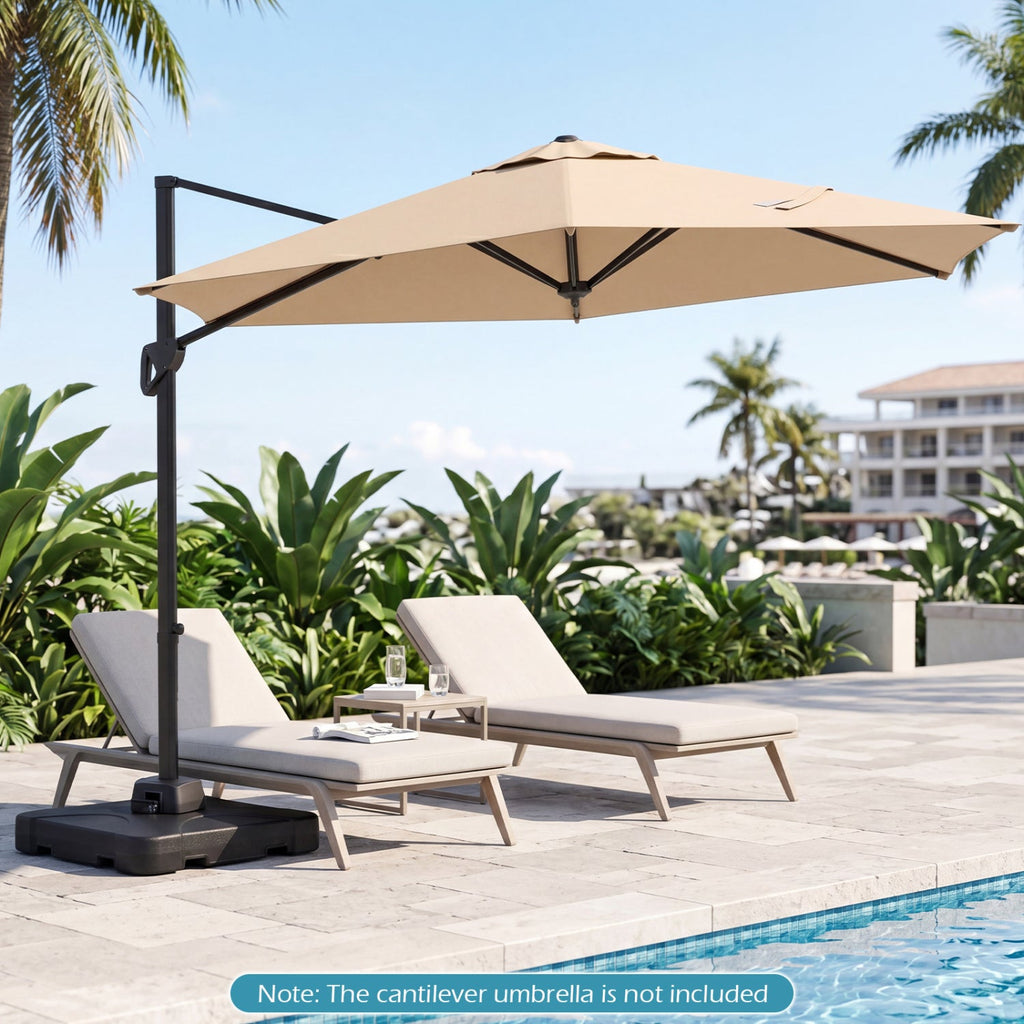 Cantilever Patio Umbrella Base 242 LBS Water and Sand Fillable Weighted Stand