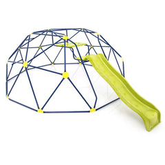 13.3 FT Climbing Dome Geometric Dome Climber with Extended Wavy Slide and 2 Rest Platforms-Multicolor
