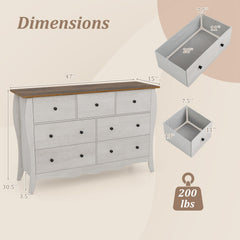Closet Storage Organizer with 7 Folding Fabric Drawers-Gray