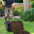 24” Peat Moss Spreader with Upgrade Side Latches and U-shape Handle-Black