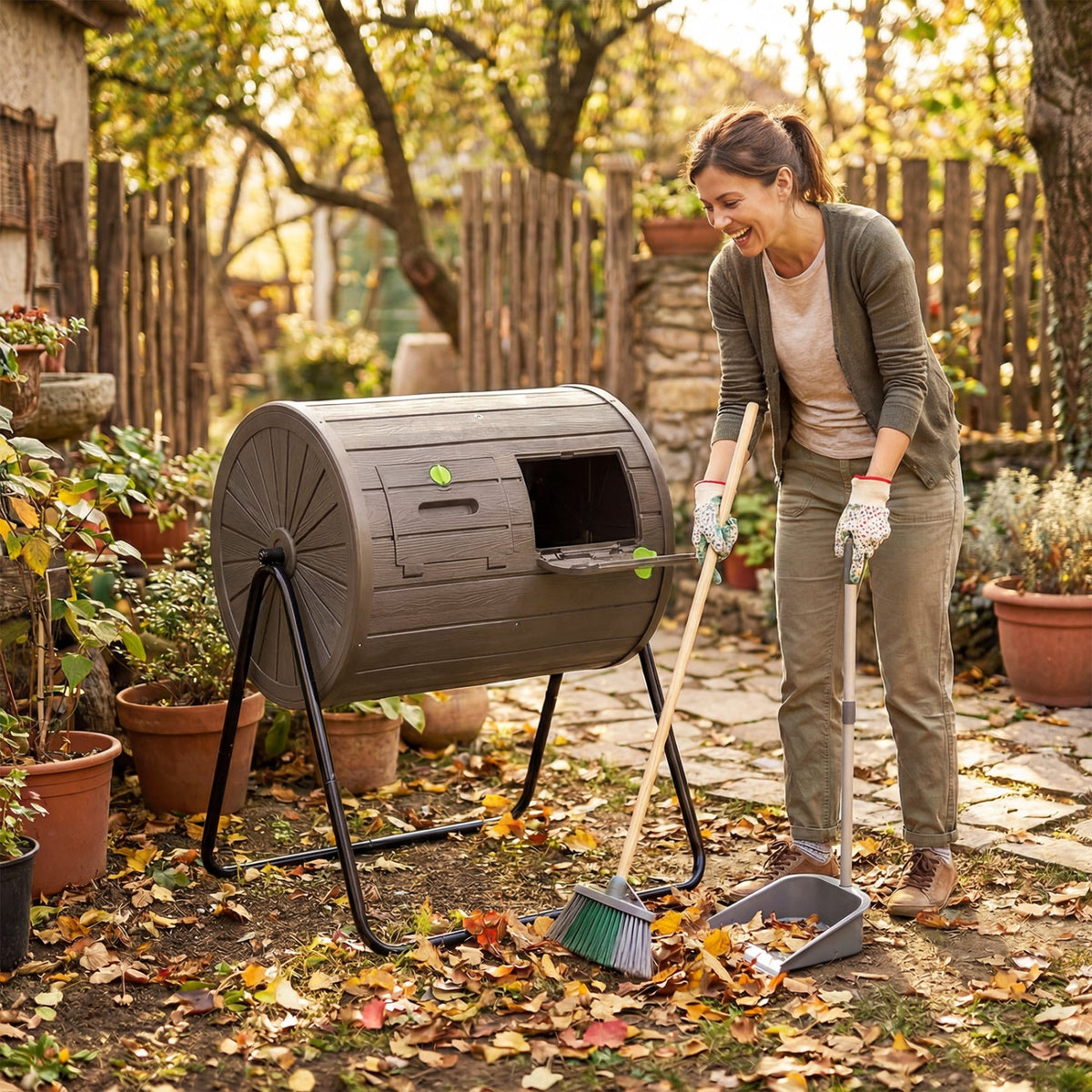 Compost Tumbler 37.5 Gallon Large Outdoor Compost Bin