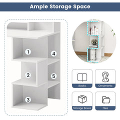 Modern Computer Desk with Storage Bookshelf and Hutch for Home Office