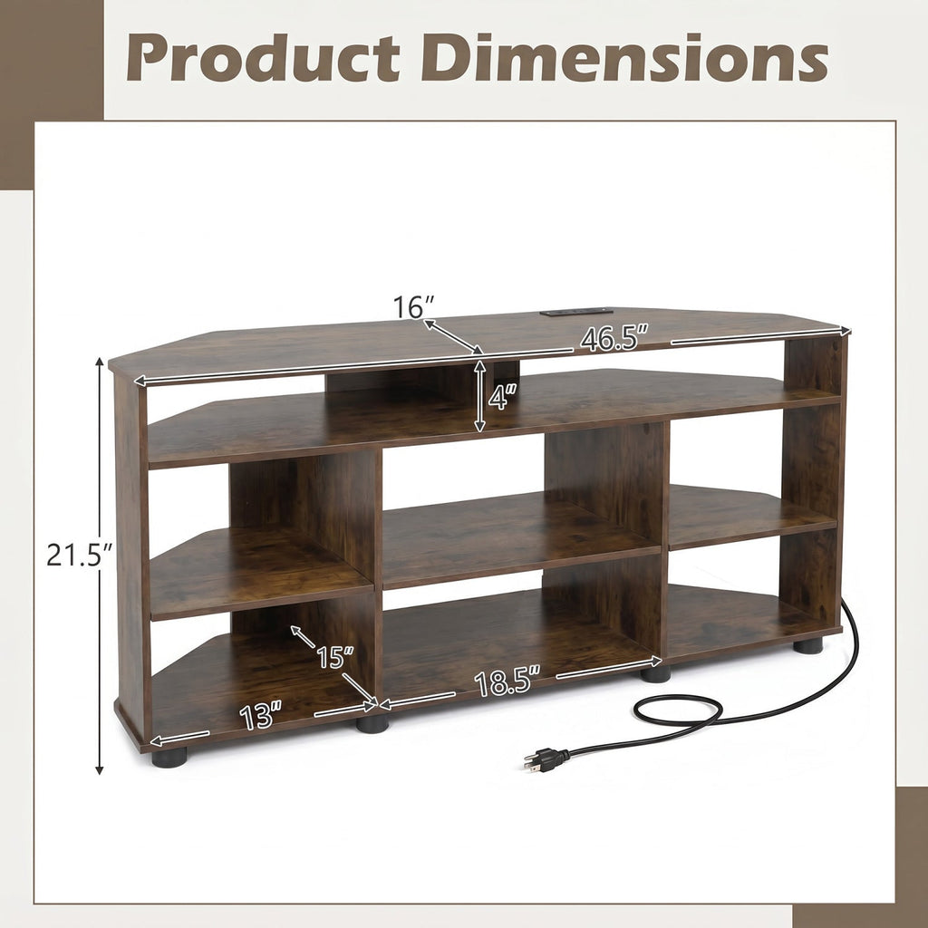 Corner TV Stand for TVs up to 55 Inch with Storage