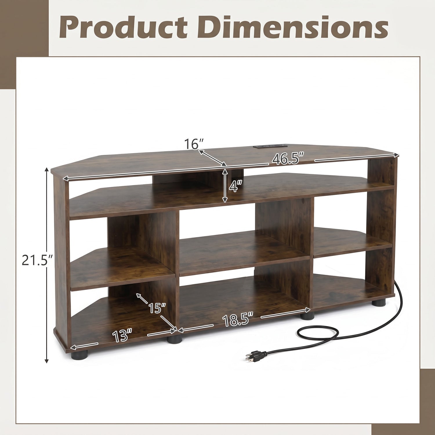 Corner TV Stand for TVs up to 55 Inch with Storage