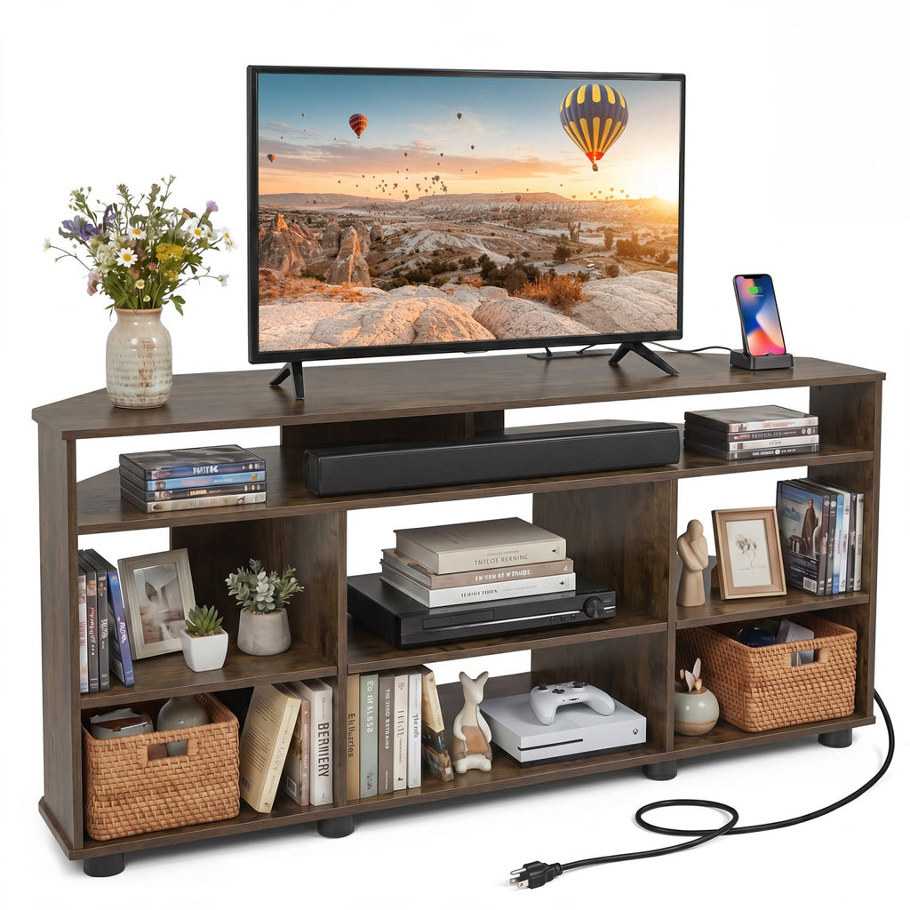Corner TV Stand for TVs up to 55 Inch with Storage