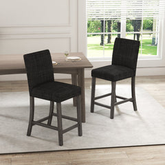 Counter Height Bar Stools Set of 2 with Back and Footrest