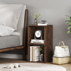 Cube Storage Organizer Stackable Open Book Shelf Wooden Display Shelving Unit