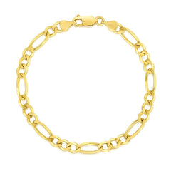 10k Yellow Gold Solid Figaro Bracelet (4.50 mm)