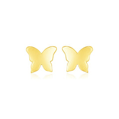 14k Yellow Gold Polished Butterfly Earrings