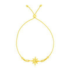 14k Yellow Gold Adjustable Bracelet with Star