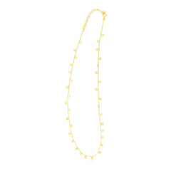 14K Yellow Gold Necklace with Dangling Stars