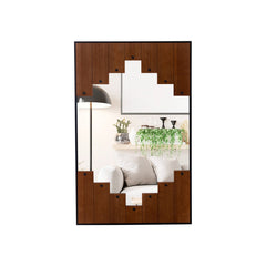 37.5 Inch x 26.5 Inch Decorative Rectangle Wall Mirror with Piano Key-Shaped Frame-Black