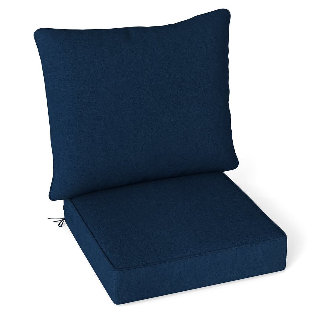 Deep Seat Chair Cushion Pads Set with Rope Belts for Indoor and Outdoor-Blue