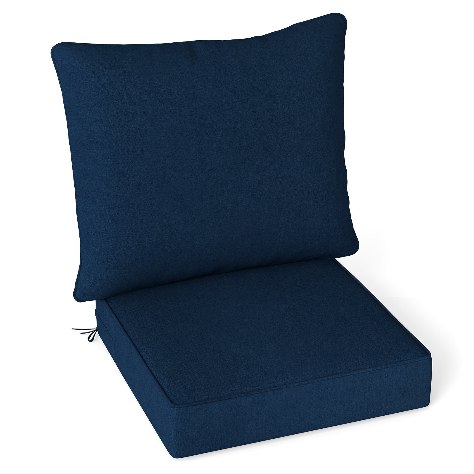 Deep Seat Chair Cushion Pads Set with Rope Belts for Indoor and Outdoor-Blue