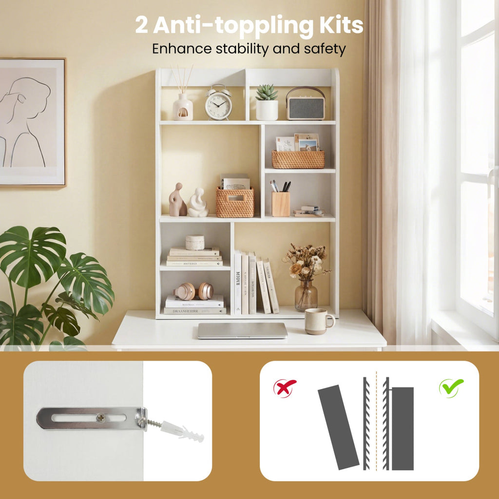 Desktop Display Rack with 8 Open Cubes for Home Office
