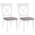 Dining Chairs Set of 2 Rubber Wood Dining Room Chairs with Comfortable Backrest and Padded Seat