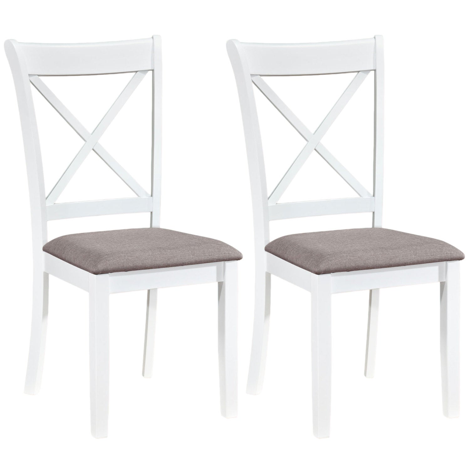 Dining Chairs Set of 2 Rubber Wood Dining Room Chairs with Comfortable Backrest and Padded Seat