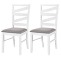 Dining Chairs Set of 2 with Backrests and Rubber Wood Frames