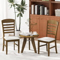 Dining Chairs Set of 2 with Rubber Wood Frame and Padded Seat-Walnut