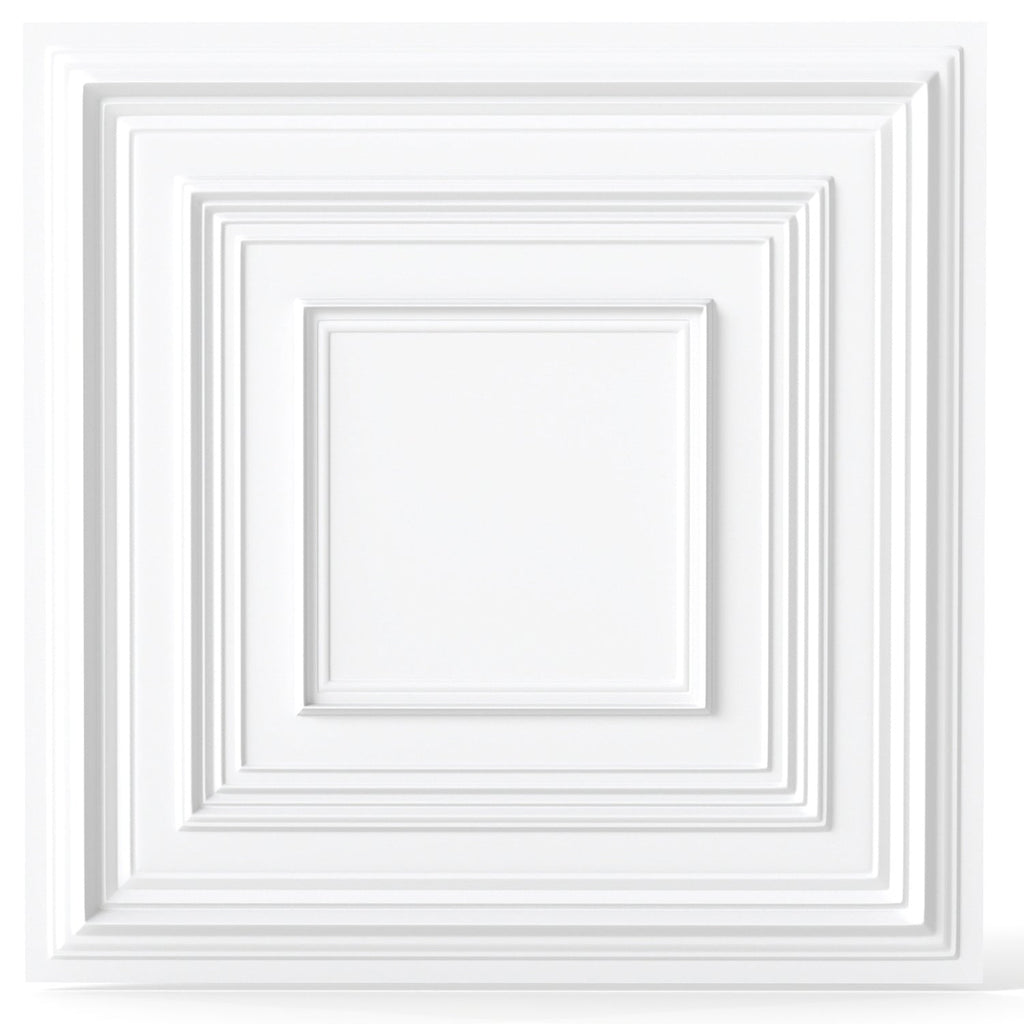 Drop Ceiling Tiles 24" x 24" PVC Ceiling Panels with 3D Decorative Patterns 24-Pack