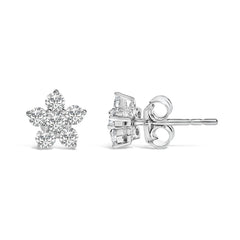 10K White Gold 1/2 Cttw Lab Grown Diamond Star Stud Earrings