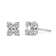 10K White Gold 1/2 Cttw Lab Grown Diamond Snowflake Stud Earrings