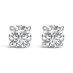 14K White Gold 1/2 Cttw Lab Grown Diamond Solitaire Stud Earrings