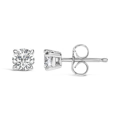 14K White Gold 1/2 Cttw Lab Grown Diamond Solitaire Stud Earrings