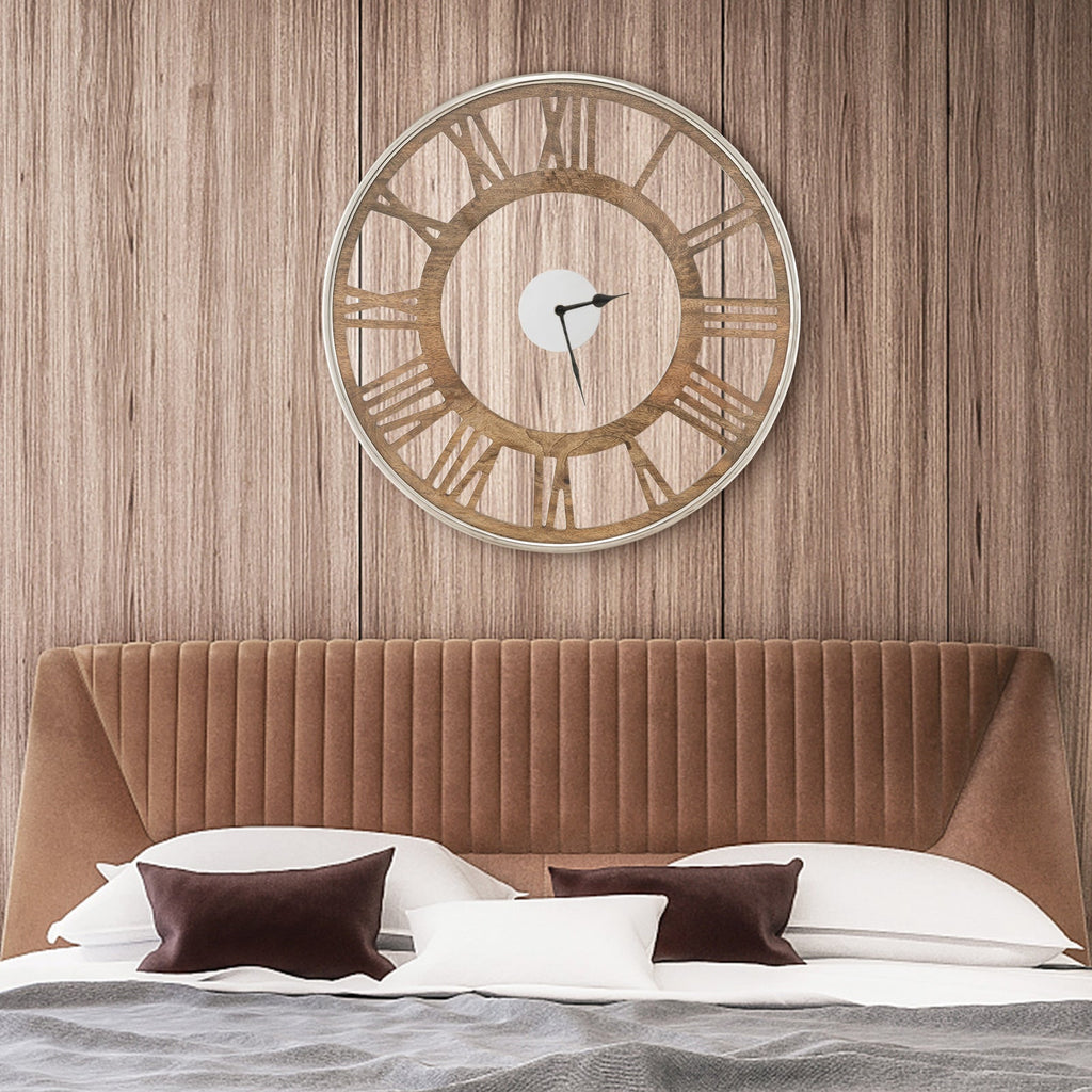 16-20 Inch Silent Wall Clock with Roman Numerals