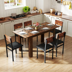 Extendable Dining Table for 4-8 People 47"-62" Large Rectangular Kitchen Table
