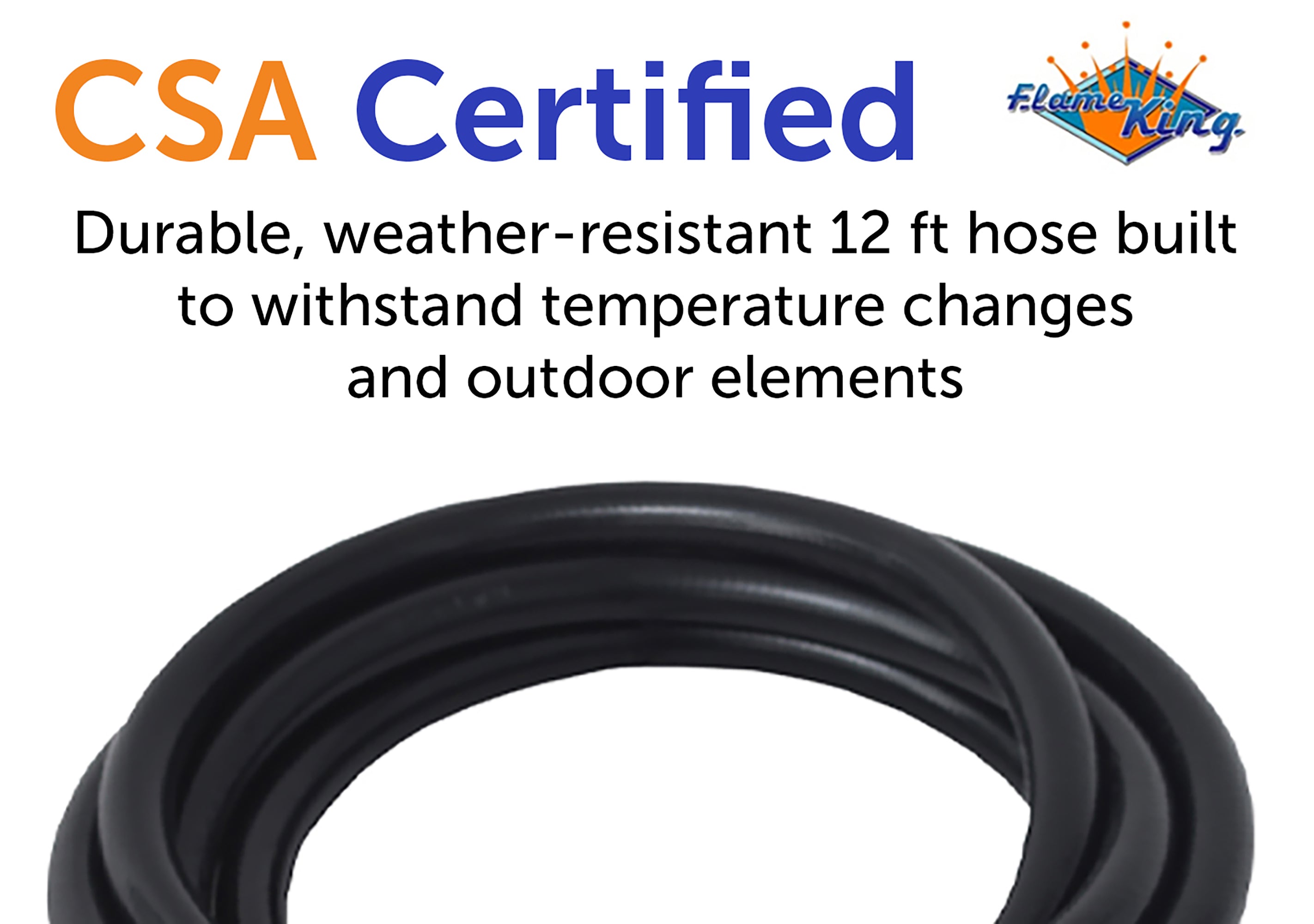 12FT QCC/Type 1 Regulator Hose with 1/4 Quick-Connect Adapter for Flame King Heaters and Buddy Mr Heaters
