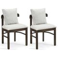 Fabric Upholstered Wood Dining Chairs Set of 2 with Removable Pillow