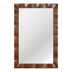 41.5 x 28 inches Farmhouse Wall Mirror with Solid Wood Frame-Brown