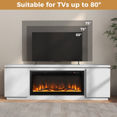 Fireplace TV Stand for TVs up to 80 Inch with 3 Adjustable Shelves