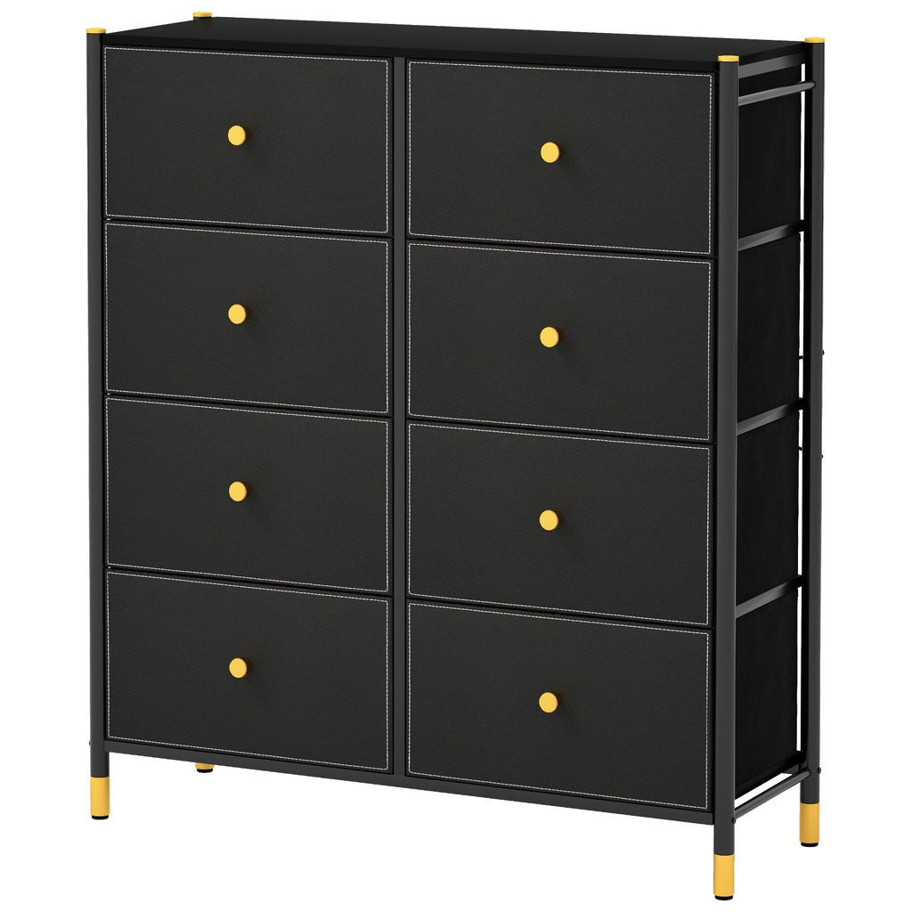8-Drawer Fabric Dresser with Metal Frame and Storage Bins