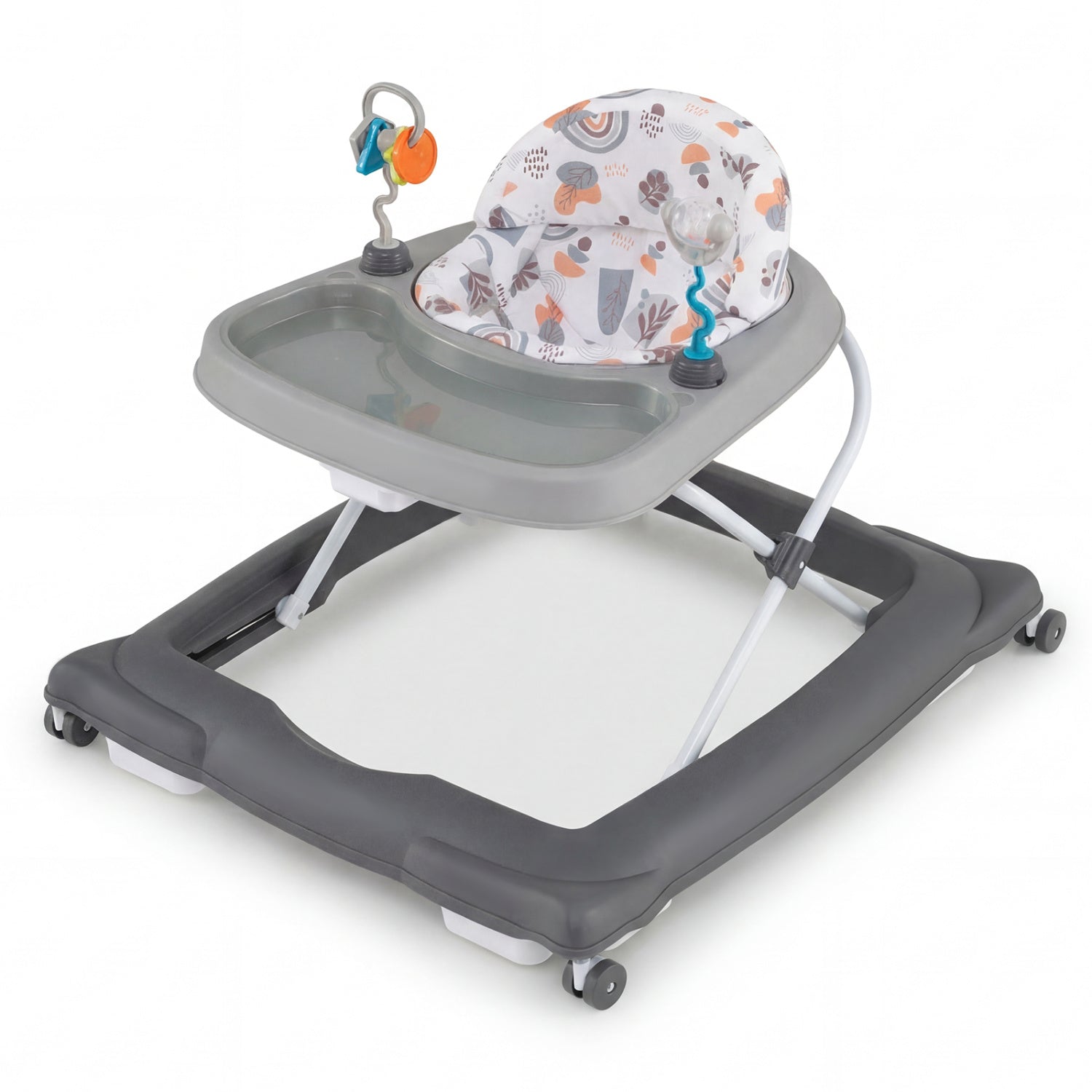 Foldable Baby Walker with Removable Seat and Adjustable Height for 6-12 Months