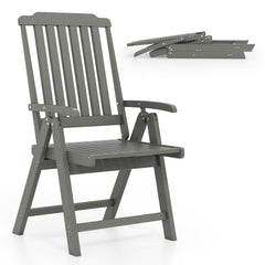 Foldable Patio Chair All-Weather HDPE Outdoor Dining Chair with Armrest