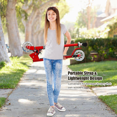 Folding Aluminum Kids Kick Scooter with LED Lights