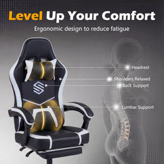 Gaming Chair Height Adjustable Computer Chair with Headrest Ergonomic Office Task Chair