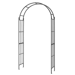7.5 Feet Metal Garden Arch for Climbing Plants and Outdoor Garden Decor-Black