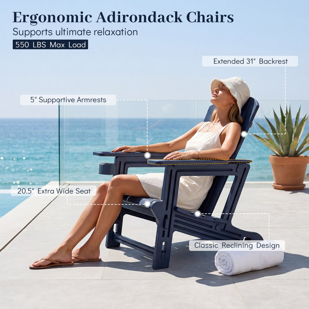 HDPE Adirondack Chair with Realistic Wood Grain
