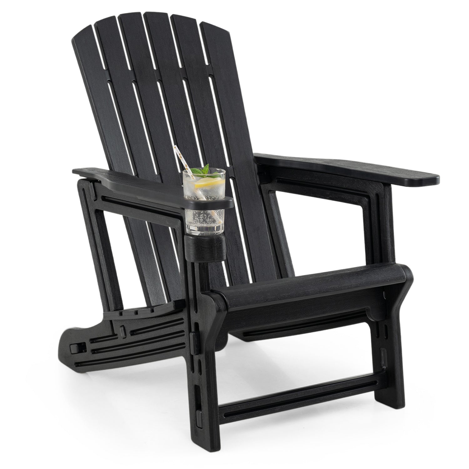 HDPE Adirondack Chair with Cup Holder - Weather Resistant