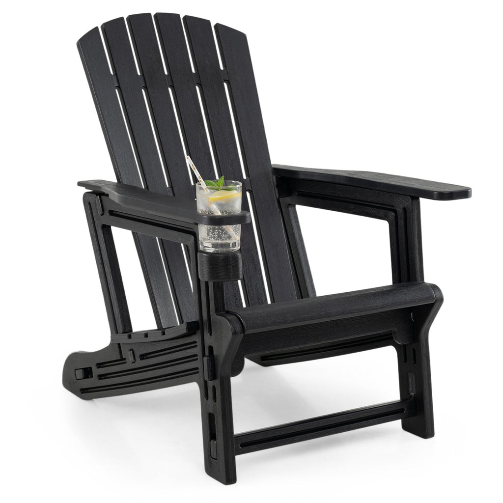 Adirondack Chair with Cup Holder - Weather-Resistant HDPE
