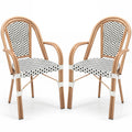 PE Wicker Bistro Dining Chairs Set of 2 - 400 lbs Capacity