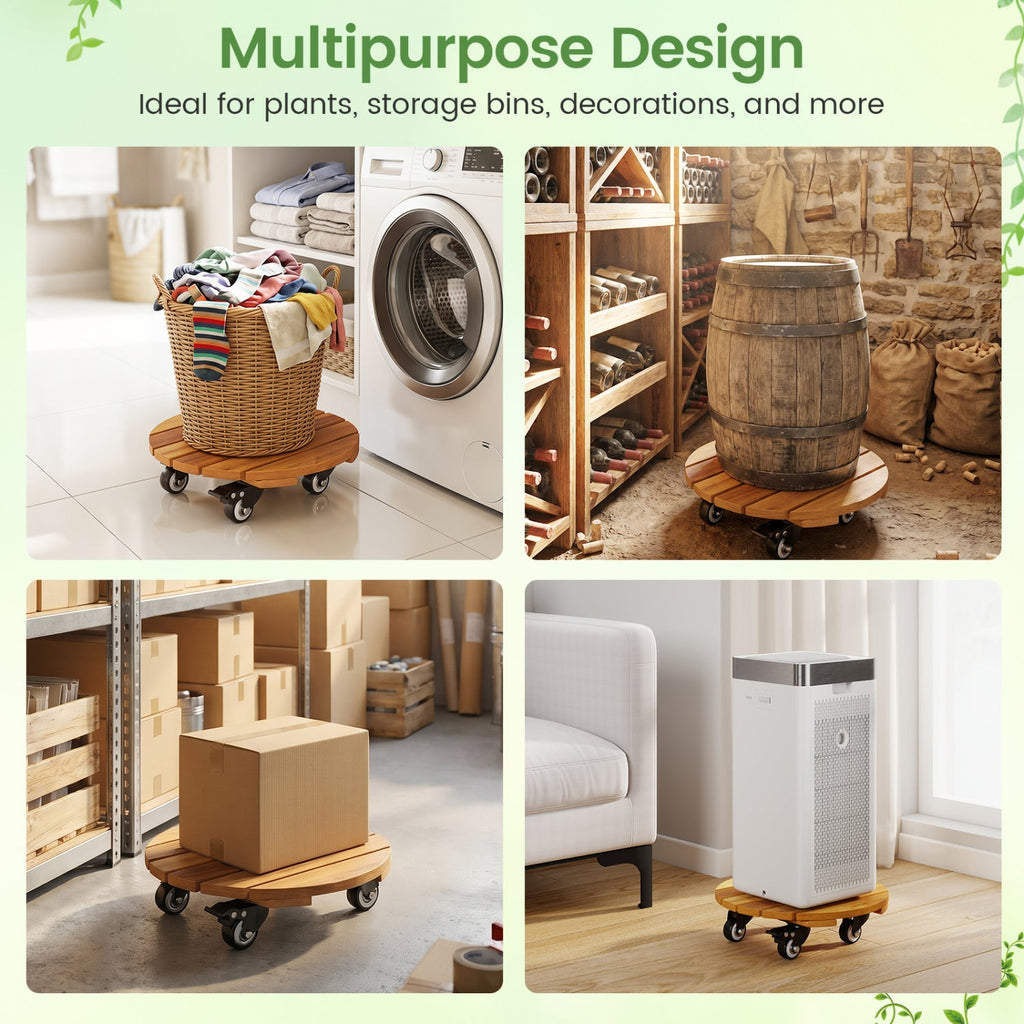 Rolling Plant Stand Set of 2 with Lockable Casters