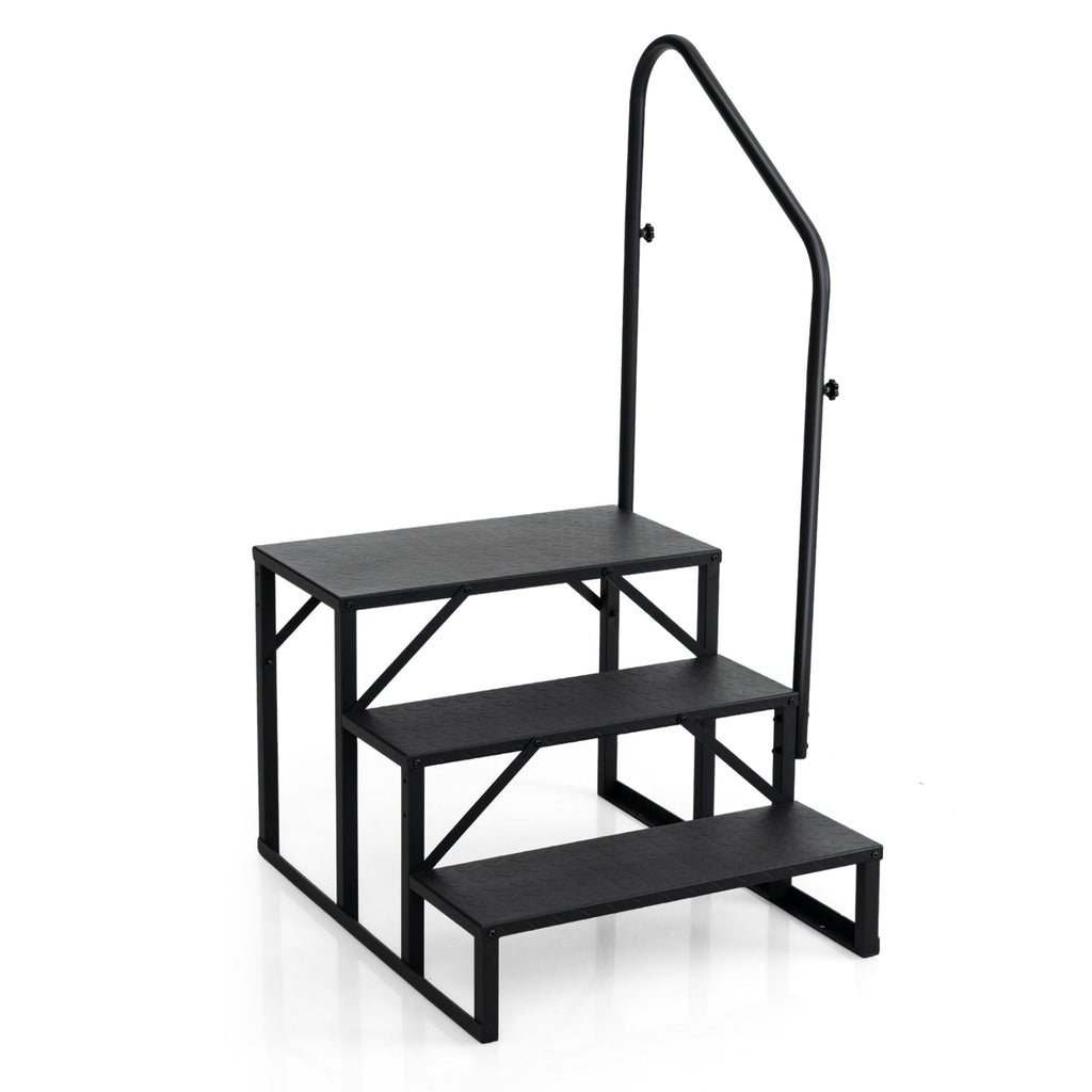 Heavy Duty Hot Tub Stair with Wide Anti-Slip Platforms for Porch and Mobile Home