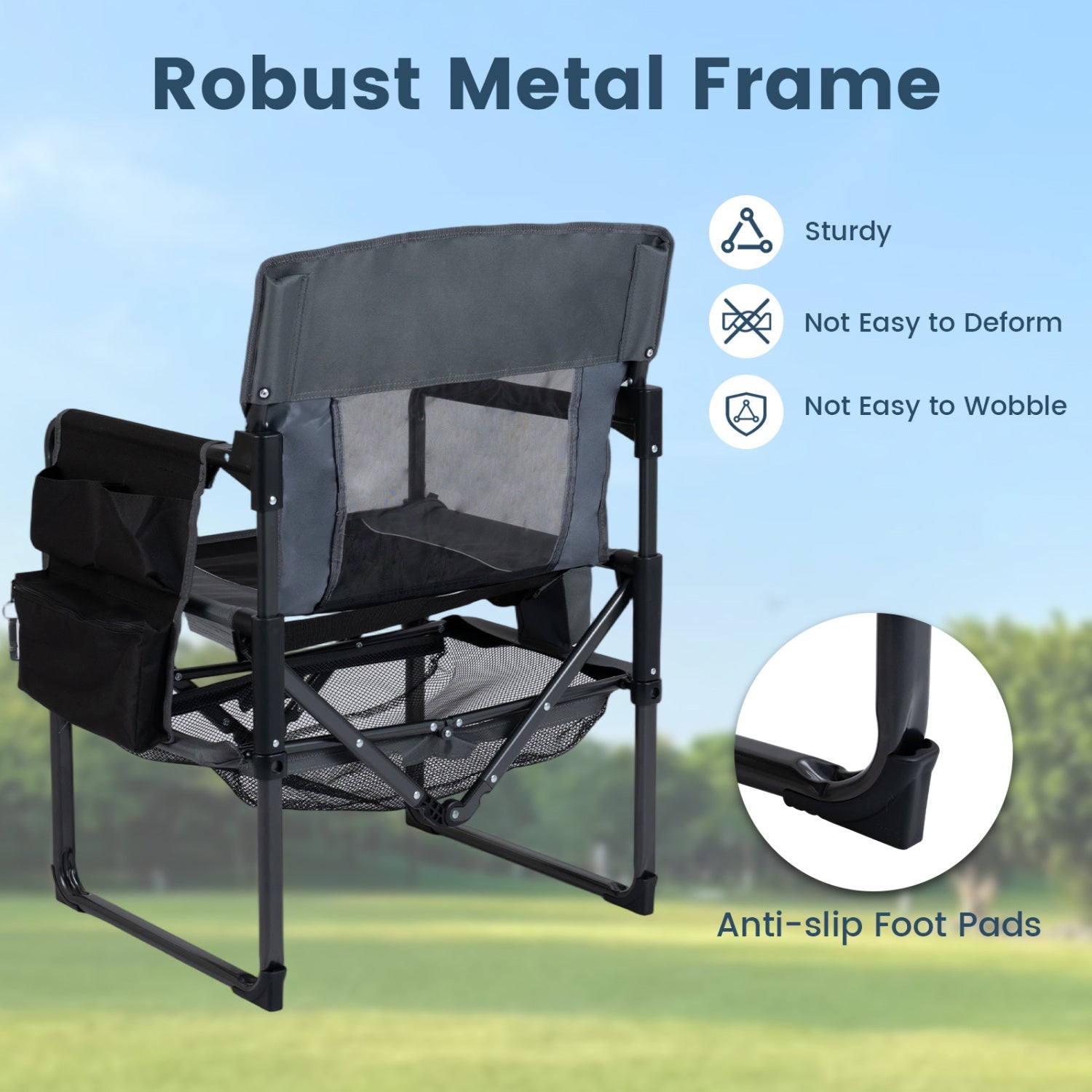 Camping Chair Heavy Duty with Cup Holder and Bottle Opener