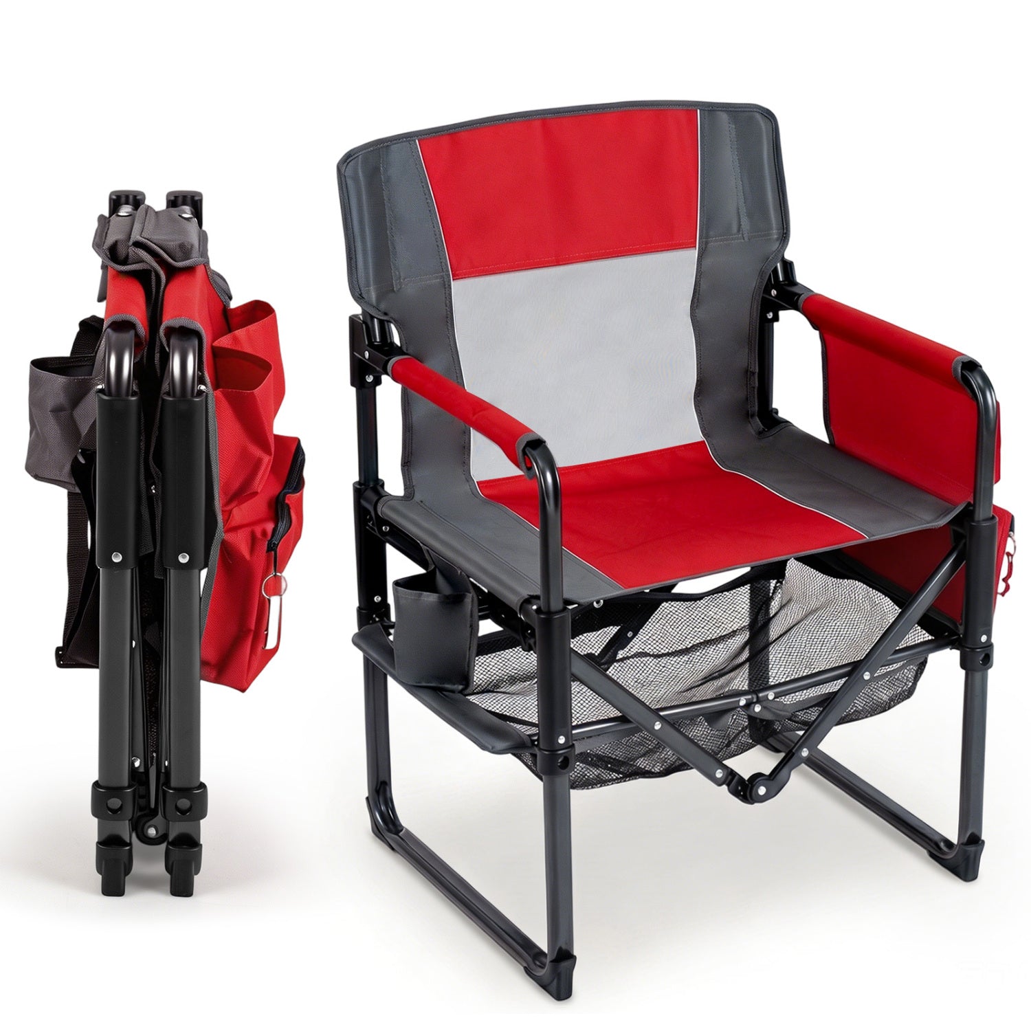 Camping Chair Heavy Duty with Cup Holder and Storage