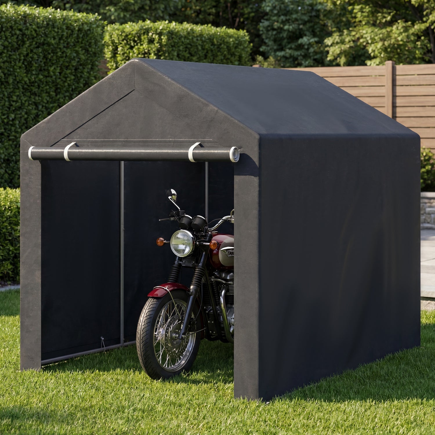 Portable Storage Shed with Roll-Up Zipper Door