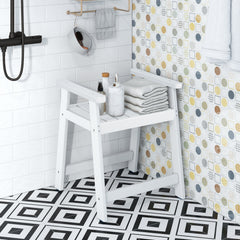 Heavy Duty Shower Bench with Arms for Inside Shower Shaving Legs-White